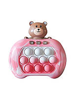 Електронна приставка консоль, іграшка-антистрес Quick Push Puzzle Game Fast №220A Рожевий