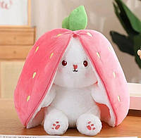 М'яка іграшка кролик-трансформер зайчик в полуниці