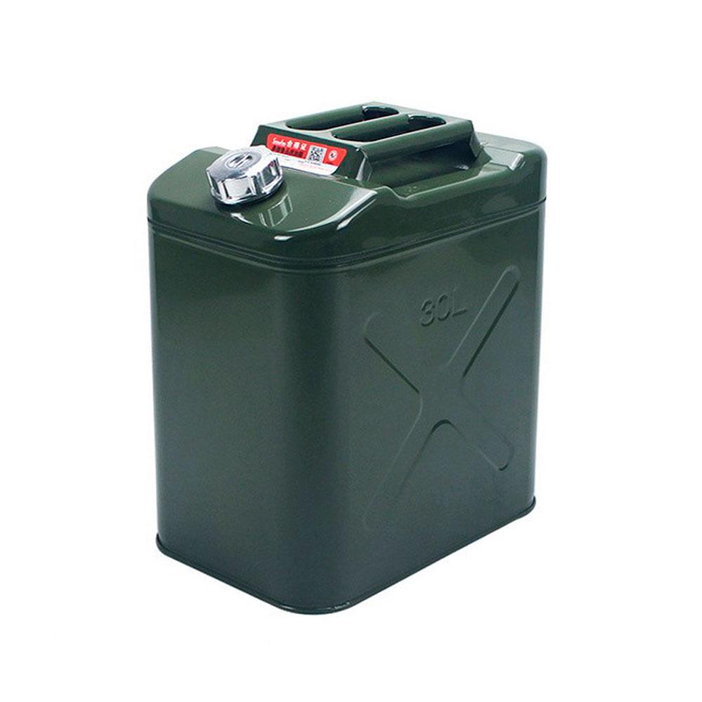 Каністра Merlion YT-HS-FX-30L, металева з клапаном + гнучка лійка, 30 л, 355х255х420 мм, Green, фото 1