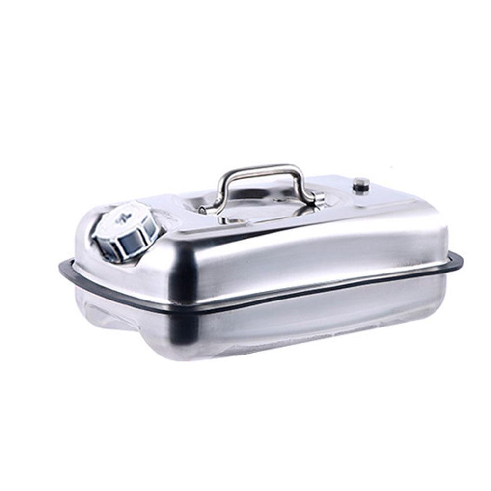 Каністра Merlion ML201-5L, горизонтальна з неіржавкої сталі + гнучка лійка, 5 л, 310х180х150 мм, 1.1 кг,, фото 1