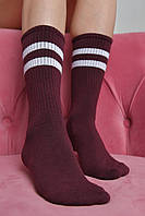 Носки женские высокие темно-бордового цвета размер 36-40 170039P