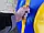 Тюбінг надувний / Ватрушка / Надувні санки ПВХ діаметром 100 см Синьо-жовтий Velo, фото 2