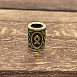 Набір скандинавських рун "Руни вікінгів" 24 штук бронзовий внутрішній діаметр руни - 4,5 мм., фото 7