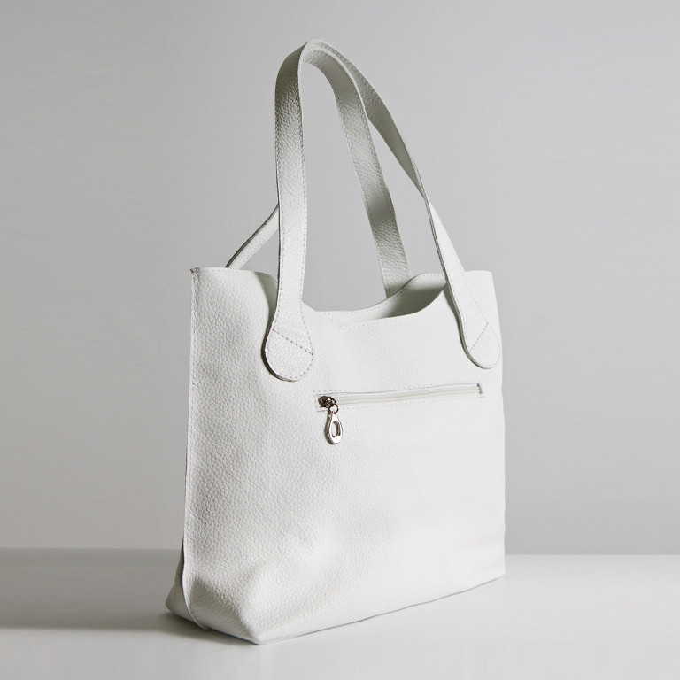 Шкіряна сумка модель 1 білий флотар, фото 1