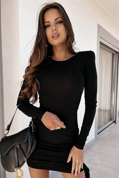 Коктельна жіноча сукня  чорного кольору 169301T Безкоштовна доставка