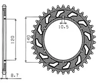 Звезда задняя SUNSTAR 1-5526-42