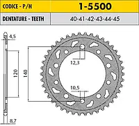 Звезда задняя SUNSTAR 1-5500-43