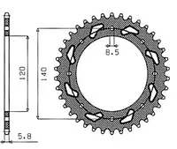 Звезда задняя SUNSTAR 1-3532-46