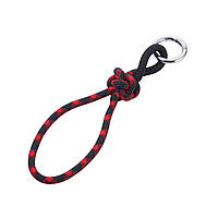Кільце для ключів із мотузкою та вузлом Troika, чорно-червоний