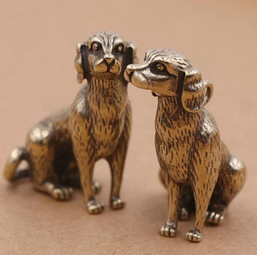 Фігурка Собака з бронзи мініатюра, фото 1