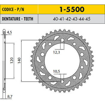 Зірочки мотоциклетні SUNSTAR 1-5500-45