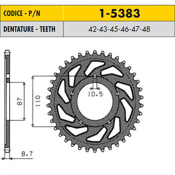 Зірочки мотоциклетні SUNSTAR 1-5383-48