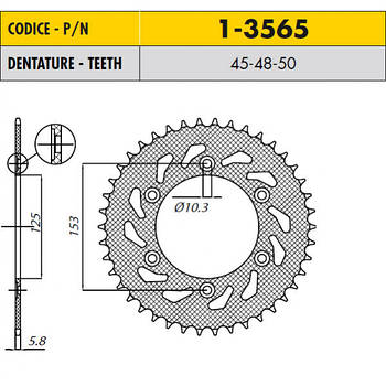 Зірочки мотоциклетні SUNSTAR 1-3565-45