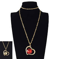 Підвіска Серце велике з круглим каменем