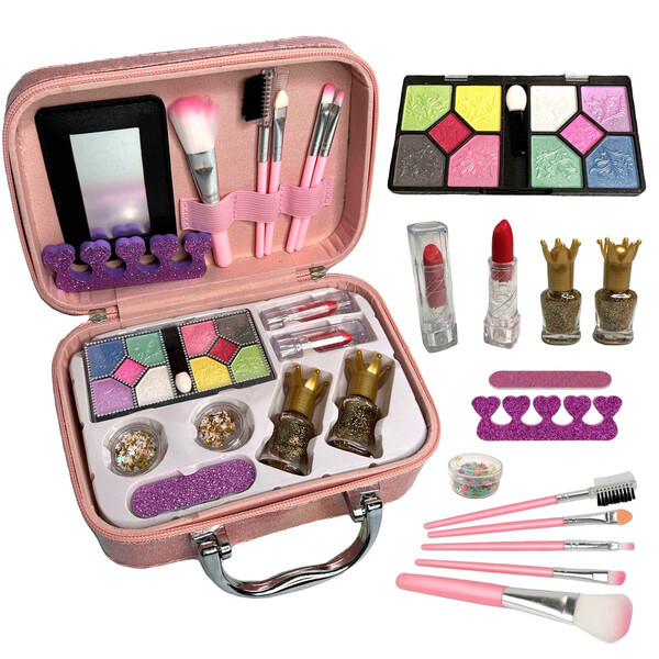 Дитяча косметика у валізці декоративна для макіяжу і манікюру Рожевий (60395)