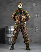 Тактические утепленные штаны для ВСУ мультикам, Боевой армейский комбинезон зимняя военная одежда L