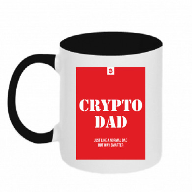 Кружка двухцветная 320ml Crypto dad - фото 1 - id-p2053677999