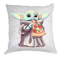 Подушка Baby Yoda eats pizza