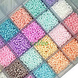 Набір бісеру для рукоділля плетіння браслетів і прикрас 24 кольори в боксі органайзері (60398), фото 3
