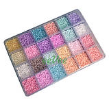 Набір бісеру для рукоділля плетіння браслетів і прикрас 24 кольори в боксі органайзері (60398), фото 5