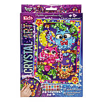 Набор креативного творчества "Crystal art Kids" Совушки Danko Toys CArt-01-09, 9 цветов, 6 форм , Vse-detyam