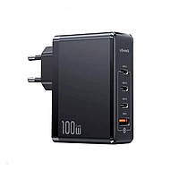 Мережевий зарядний пристрій Usams US-CC163 T50 100W 4 Ports ACCC GaN Fast Charger (EU) Black