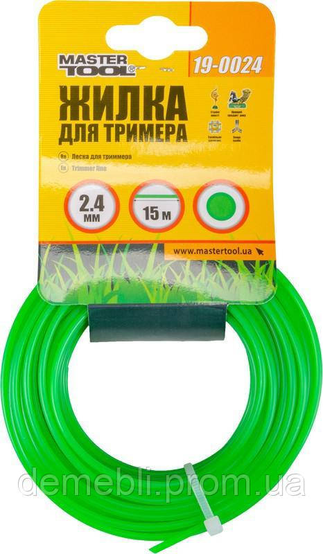 Жилка для тріммера MASTERTOOL 2.40 мм 15 м "коло" 19-0024  DMB, фото 1