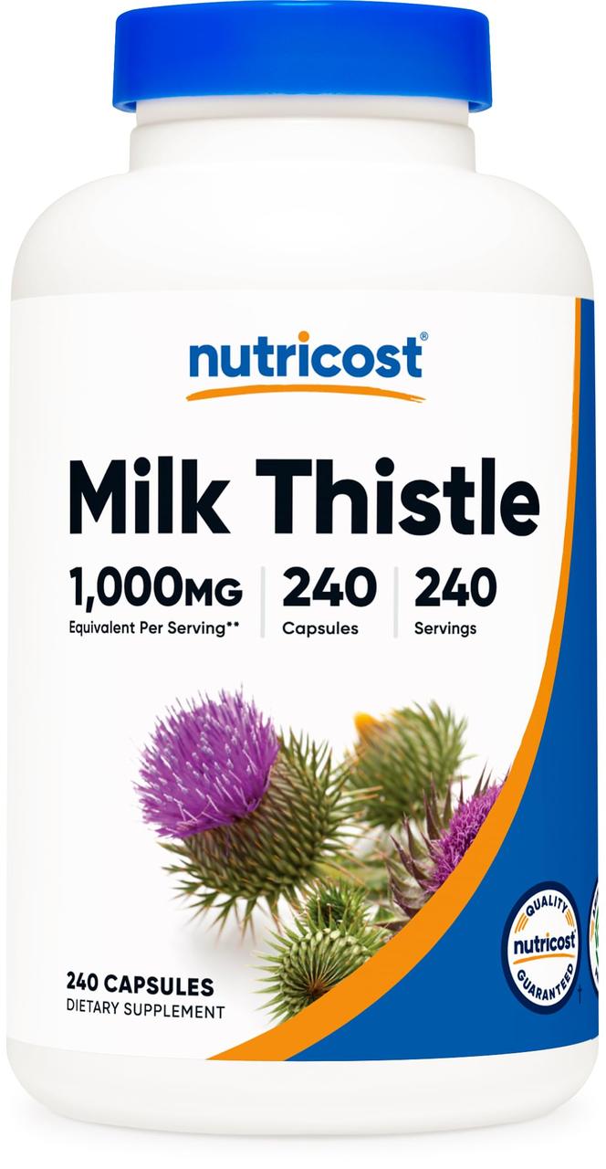 Екстракт плямистої розторопші Nutricost Milk Thistle 1,000 mg 240 Capsules