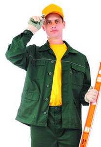 Куртка робоча ЛІДЕР, тк.німецька (65%п/е+35%х/б), темно-зелений