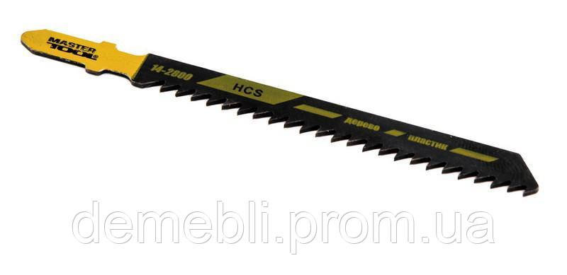 Полотно пильне для лобзика MASTERTOOL по дереву 5 шт швидкий прямий рез 8TPI 100 мм T111C 14-2800 DMB, фото 1