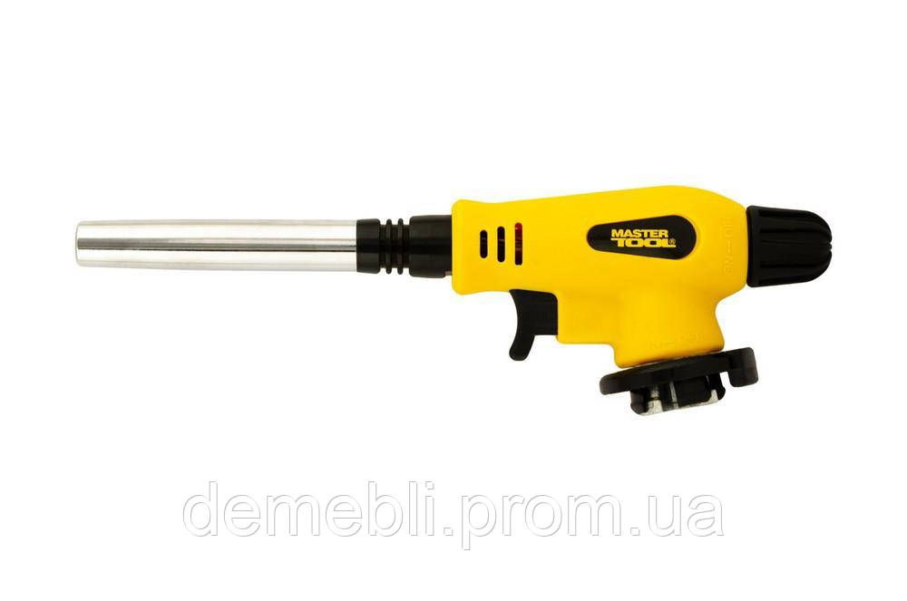 Пальник для газового балона MASTERTOOL "Фотон LONG" п'єзопідпал Ø14 мм/1300°С подовжене сопло 44-5042  DMB, фото 1