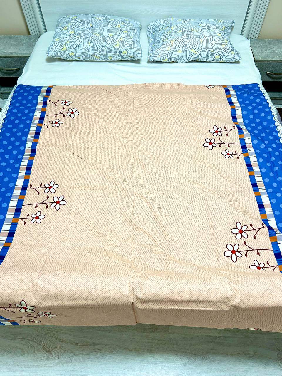 Двоспальна підковдра (Бязь) "Домашня класика" | Бежевий 180х220 см, фото 1