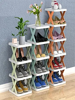 Вертикальна складана полиця органайзер для взуття creative multi layer shoe rack 6 ярусів