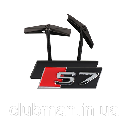 Емблема шильдік S7 AUDI (Ауди) для решітки радіатору - Хром 68х22 мм, фото 1