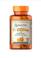 Puritan's Pride Вітамін С з цитрусовими біофлавоноїдами та шипшиною 1000 мг 100 штук
