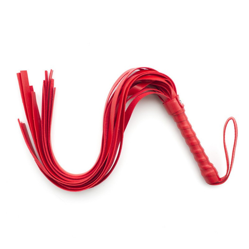 Плеть з ручкою для рольових ігор Flirt Whip Bound Leather Red Кітті