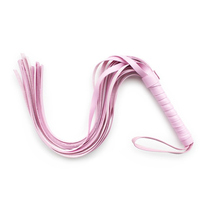 Плеть з ручкою для рольових ігор Flirt Whip Bound Leather Pink Кітті