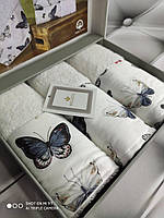 Подарочный набор полотенец Belizza Butterfly 30х50см (3 шт. в коробке), Турция