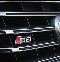 Емблема шильдік S8 AUDI (Ауди) для решітки радіатору - Хром 68х22 мм, фото 4