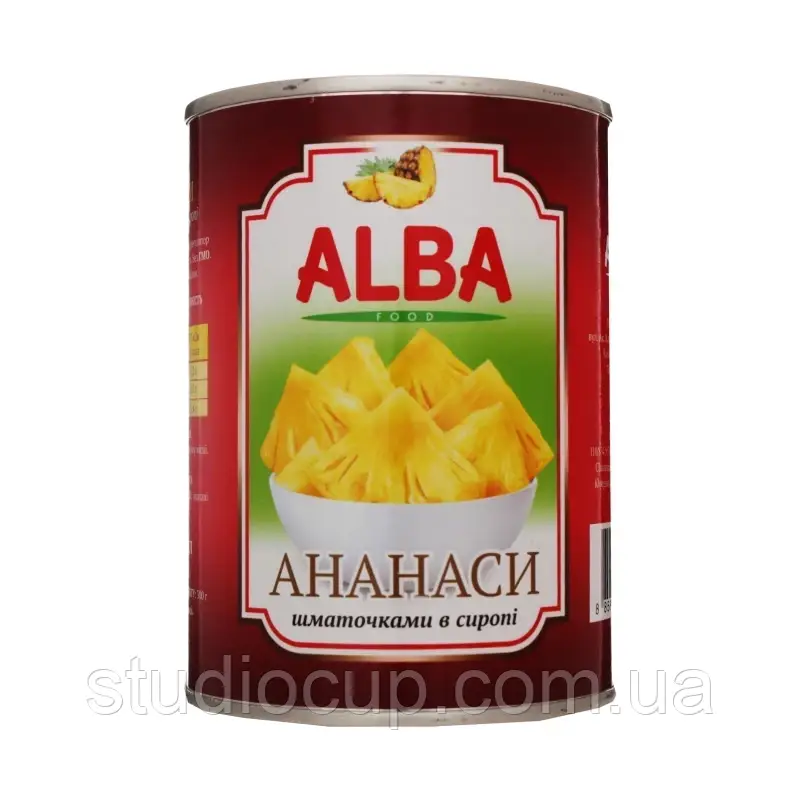 Ананас шматочками Alba Food в сиропі, 580 мл, фото 1