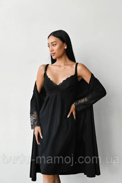 Ночнушка для годуючих з вшитим бюстгальтером ХХХЛ розмір Відмінна якість Мамин будинок, фото 1