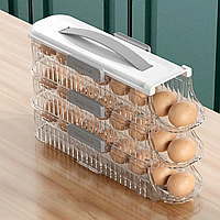 Контейнер для хранения яиц 24 шт / Трехуровневый органайзер для холодильника / Лоток для яиц