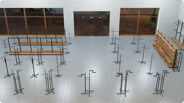 Візуалізація установки обладнання для магазину одягу Візуалізація установки обладнання для магазину одягу