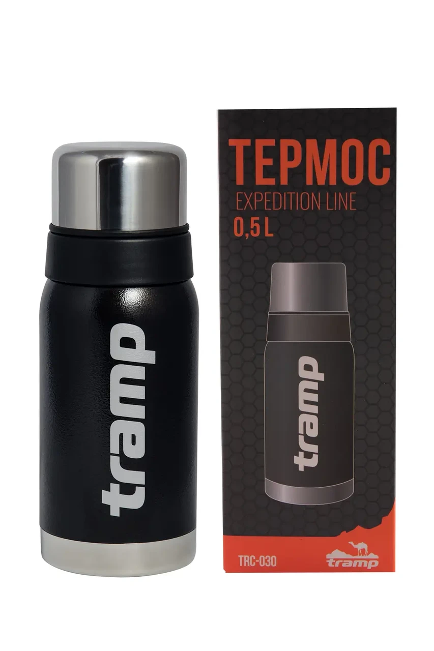 Термос Tramp Expedition Line 0.5 л чорний TRC-030 (нерж, тримає до 24 години), термос питний для чаю та кави