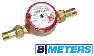 Лічильник гарячої води B Meters GSD8-І 1/2" ХВ 30-90°С L=110 мм (Італія) зі штуцерами