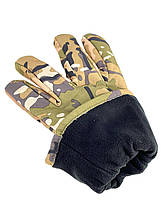 Тактичні зимові рукавички Soft Shell Мультикам утеплені з накладками, рукавички для полювання та риболовлі, фото 3