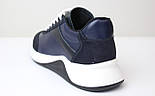 Сині кросівки чоловічі шкіряні нубук вставки взуття великих розмірів Rosso Avangard DolGa Blu Nub BS, фото 5