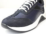 Сині кросівки чоловічі шкіряні нубук вставки взуття великих розмірів Rosso Avangard DolGa Blu Nub BS, фото 6