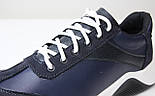 Сині кросівки чоловічі шкіряні нубук вставки взуття великих розмірів Rosso Avangard DolGa Blu Nub BS, фото 7