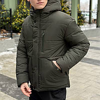 Куртка зимняя мужская короткая прямая Rockford до -15 хаки Пуховик мужской зимний повседневный